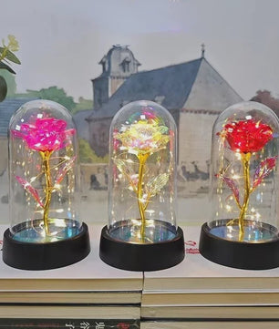 Eeuwige Roos met LED Licht - Magische Folie Bloem voor Valentijn, Kerst & Decoratie