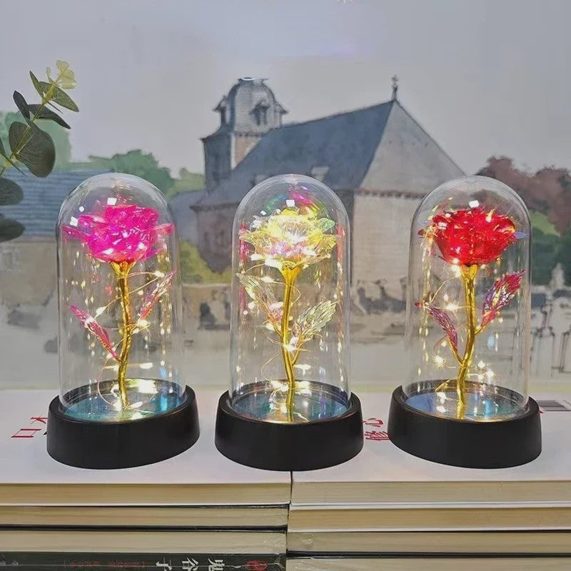 Eeuwige Roos met LED Licht - Magische Folie Bloem voor Valentijn, Kerst & Decoratie