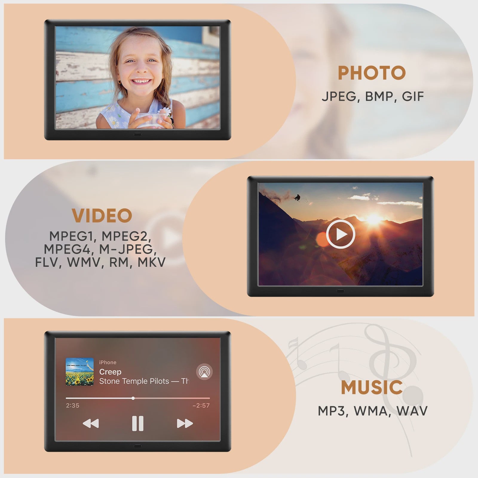 10 Inch Digital Photo Frame Electronic 1920*1080IPS/Music/Video Player/Calendar/Alarm USB Or SD Card With Remote Control