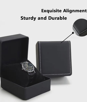 Stijlvolle Zwarte Horloge Cadeaubox - PU Leer, Inclusief Kussen - Perfect voor Mannen