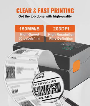 SucceBuy Thermische Labelprinter 300DPI met Bluetooth & USB - Automatische Labelherkenning