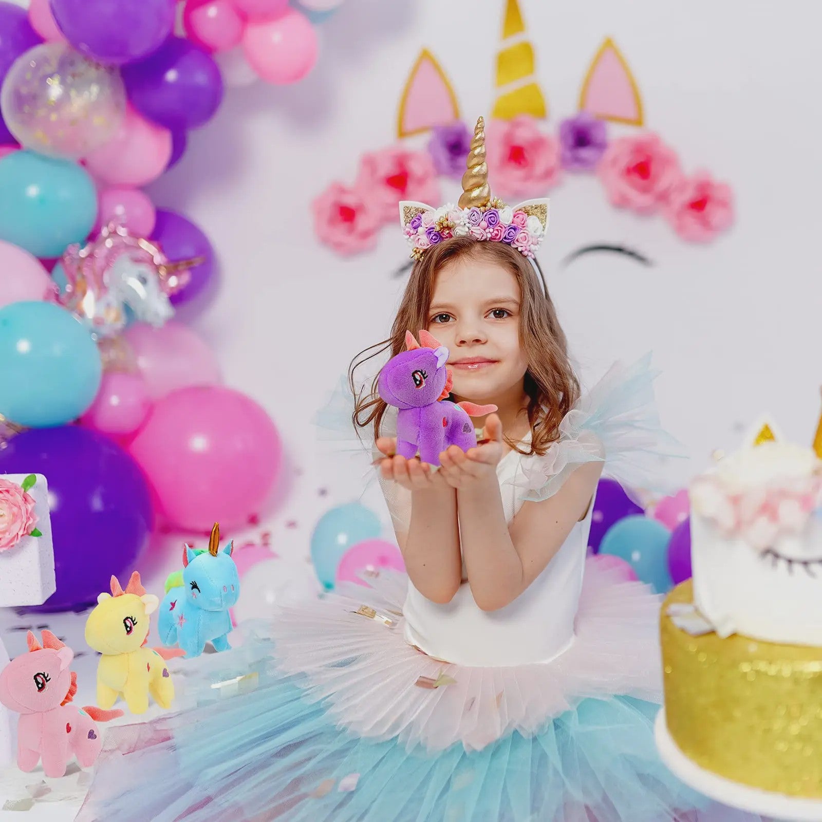 Set Mini Pluche Eenhoorns (4-24 Stuks) - Knuffels, Sleutelhangers & Feestartikelen voor Kinderen