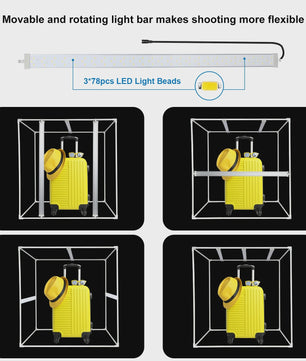 80cm Opvouwbare Fotostudio Lightbox - Krachtige 14000LM LED Verlichting & 4 Kleuren Achtergronden