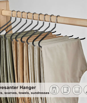 30-Pack Metalen Kledinghangers - Ruimtebesparend met Open Design voor Broeken, Jeans, Handdoeken & Sjaals