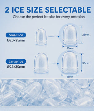 Compacte IJsmachine voor aanrecht - 12KG/24H - Zelfreinigend - Bullet IJs - 1.5L Tank