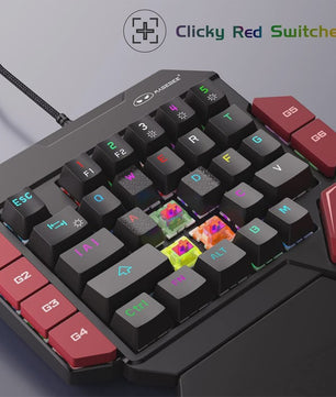 MageGee Mini Mechanisch Gaming Toetsenbord - 35 Toetsen, Eén Hand, Backlit, Hot-Swappable