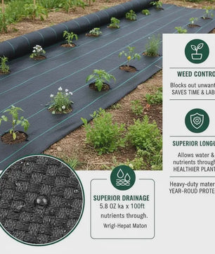 Onkruiddoek 1.2x30.5m - Zware Kwaliteit Geotextiel Bodembedekker