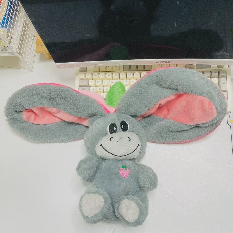 Aardbei Ezel Pluche Knuffel - Veranderbaar & Slaap Poppetje (30cm) - Kinder Cadeau