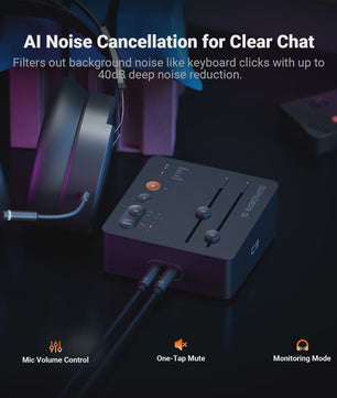 Fosi Audio C3 Gaming DAC & Headphone Amplifier - Verbeter Voetstappen Geluid voor PC/PS5 met USB Sound Card