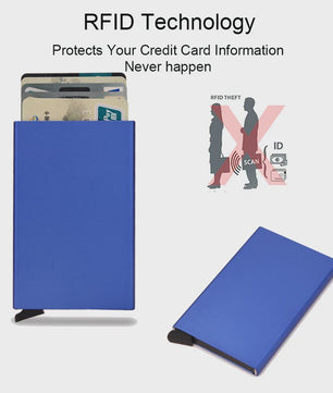 RFID Kaarthouder Portemonnee - Slank Metalen Pop-Up Wallet voor Heren & Dames