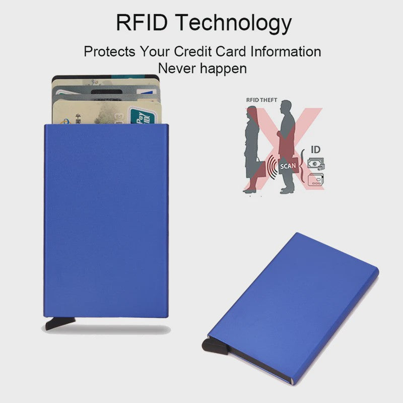 RFID Kaarthouder Portemonnee - Slank Metalen Pop-Up Wallet voor Heren & Dames