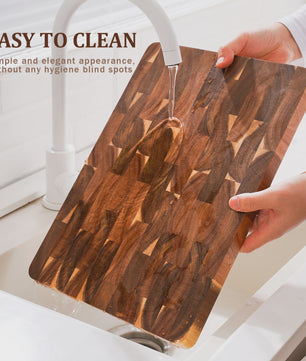 Acacia Hout Snijplank - End Grain - 15 inch met Handgrepen