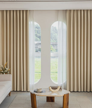 Moderne Dikke Chenille Blackout Gordijn met Golfpatroon - Geluidsisolerend & Zonwerend