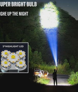 Krachtige Oplaadbare LED Zaklamp met Zijlicht - 5 LED's & COB