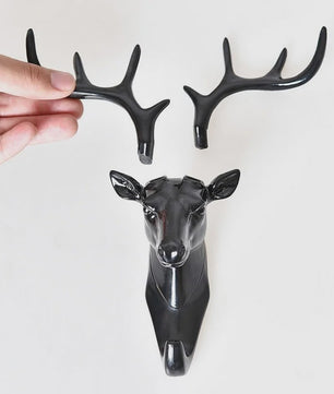 Decoratieve Wandhaak Hertengewei - Vintage Hanger voor Jassen, Sjaals & Sleutels