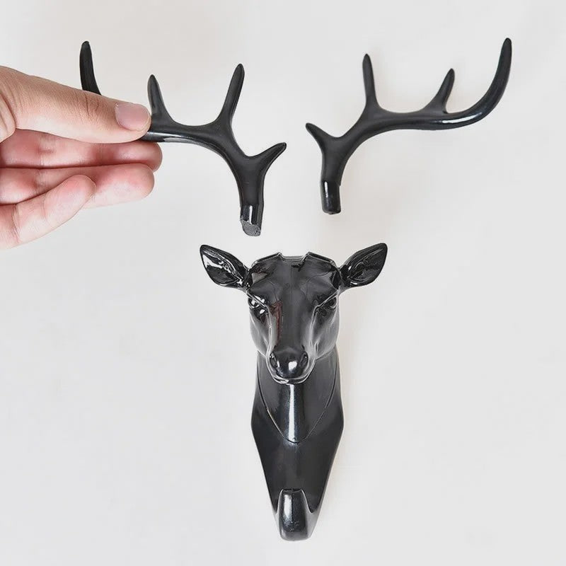 Decoratieve Wandhaak Hertengewei - Vintage Hanger voor Jassen, Sjaals & Sleutels
