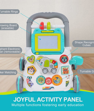 Multifunctionele Loopwagen met Muziek en Tekenbord voor Baby's (12M+)
