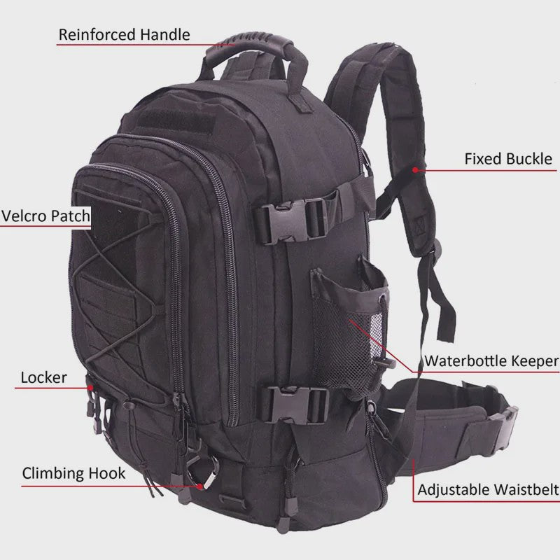 60L Militaire Tactische Rugzak - Molle Assault Rucksack voor Outdoor, Reizen, Wandelen & Jagen