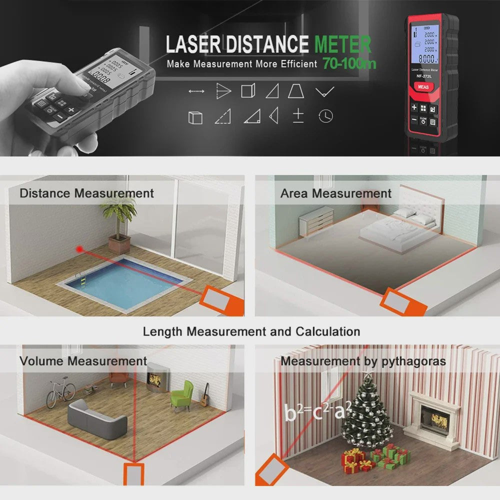 Noyafa NF-271 Laser Afstandsmeter - Precisie tot 80m