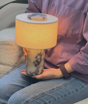 Luxe Marmeren Tafellamp Draagbaar & Oplaadbaar - Scandinavisch Design
