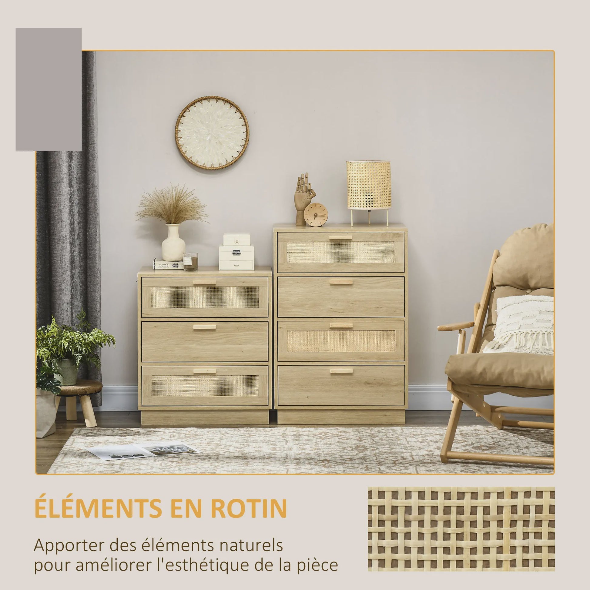 Bohemian Commode met 4 Lades - Natuurlijk Design voor Woonkamer & Hal
