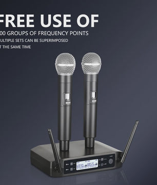 Draadloze Microfoon Set - UHF Dual Channel Handheld Microfoon voor Karaoke, Feest & Presentaties