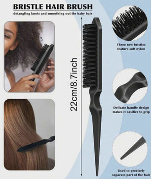 Professionele Haarborstel Set: Voor Sleeke Kapsels, Glad Maken van Baby Hairs & Touperen