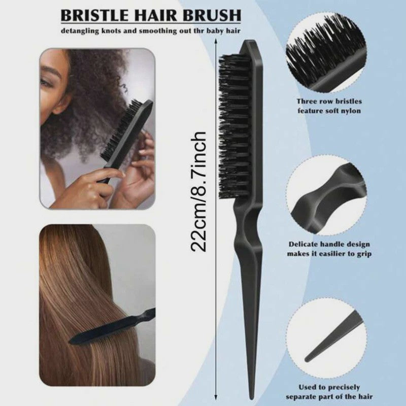 Professionele Haarborstel Set: Voor Sleeke Kapsels, Glad Maken van Baby Hairs & Touperen