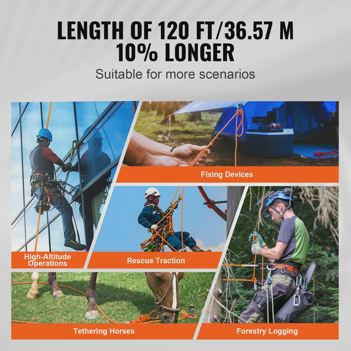 Sterk Polyester Touw 120ft - Dubbel Gevlochten, 48-Strands, Veelzijdig Gebruik