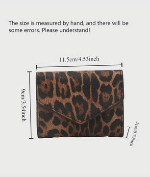 Stijlvolle Leopard Print Clutch Tas met Kaarthouder - Dames Portemonnee met Magneetsluiting