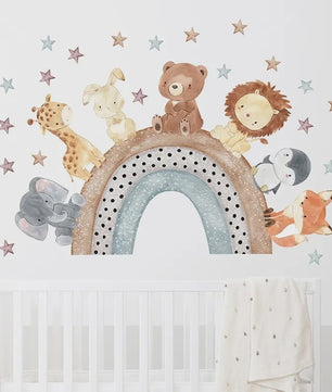 Schattige Bosdieren Muurstickers voor Kinderkamer, Babykamer & Peuterdecoratie - Vinyl Behang