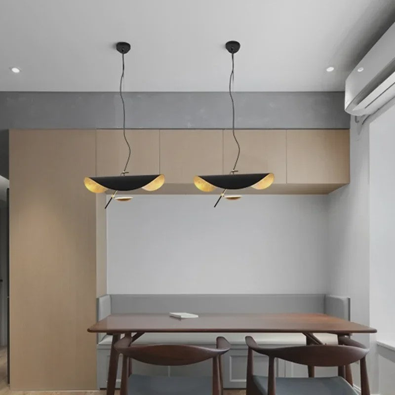 Moderne Lotusblad Hanglamp - LED, Metaal, Goud & Zwart/Wit