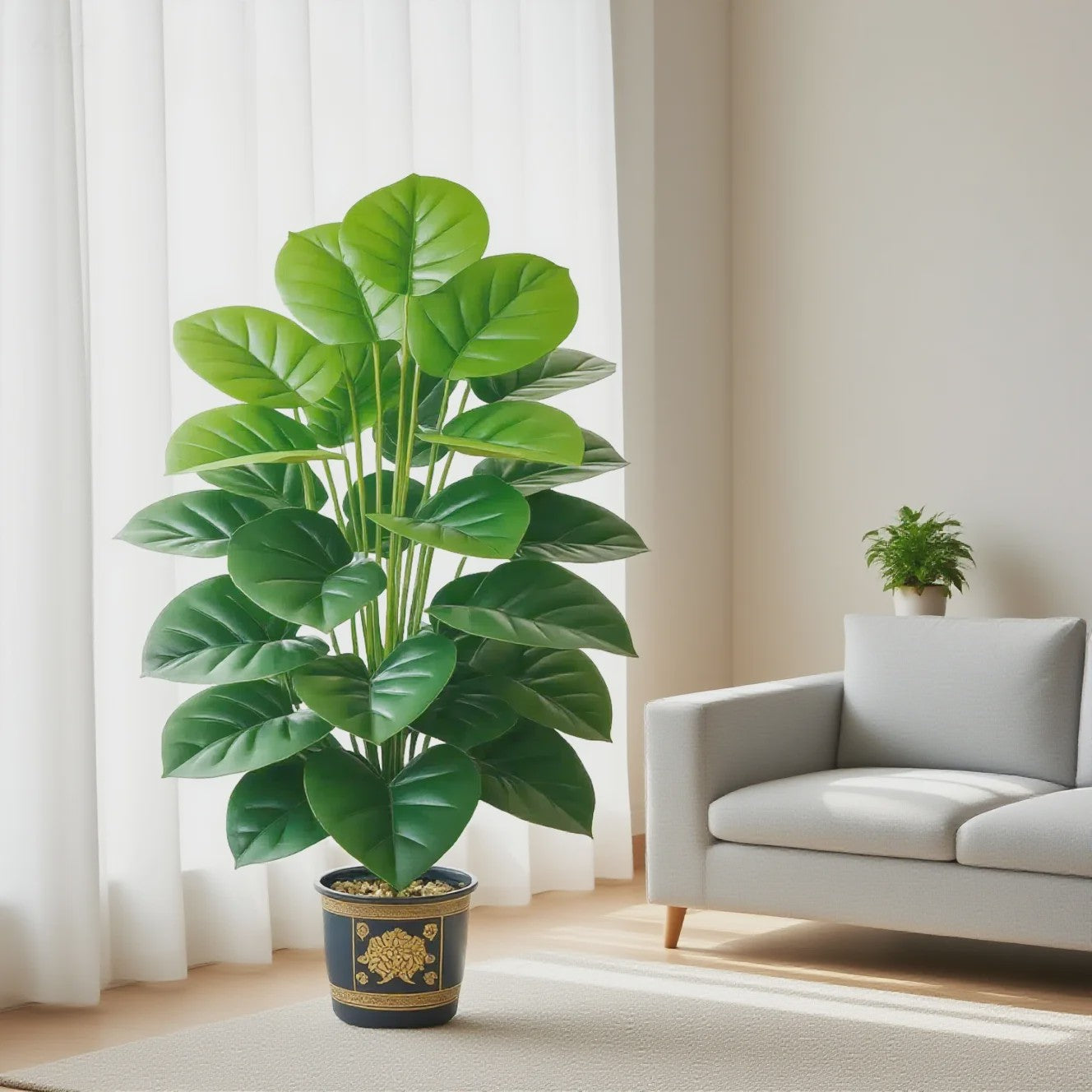 Grote Kunstplant Pothos met 24 Bladeren - 100cm Hoge Nep Groenplant