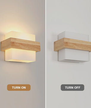 Nordische Houten Wandlamp - E27 Fitting, Natuurlijk Hout Design