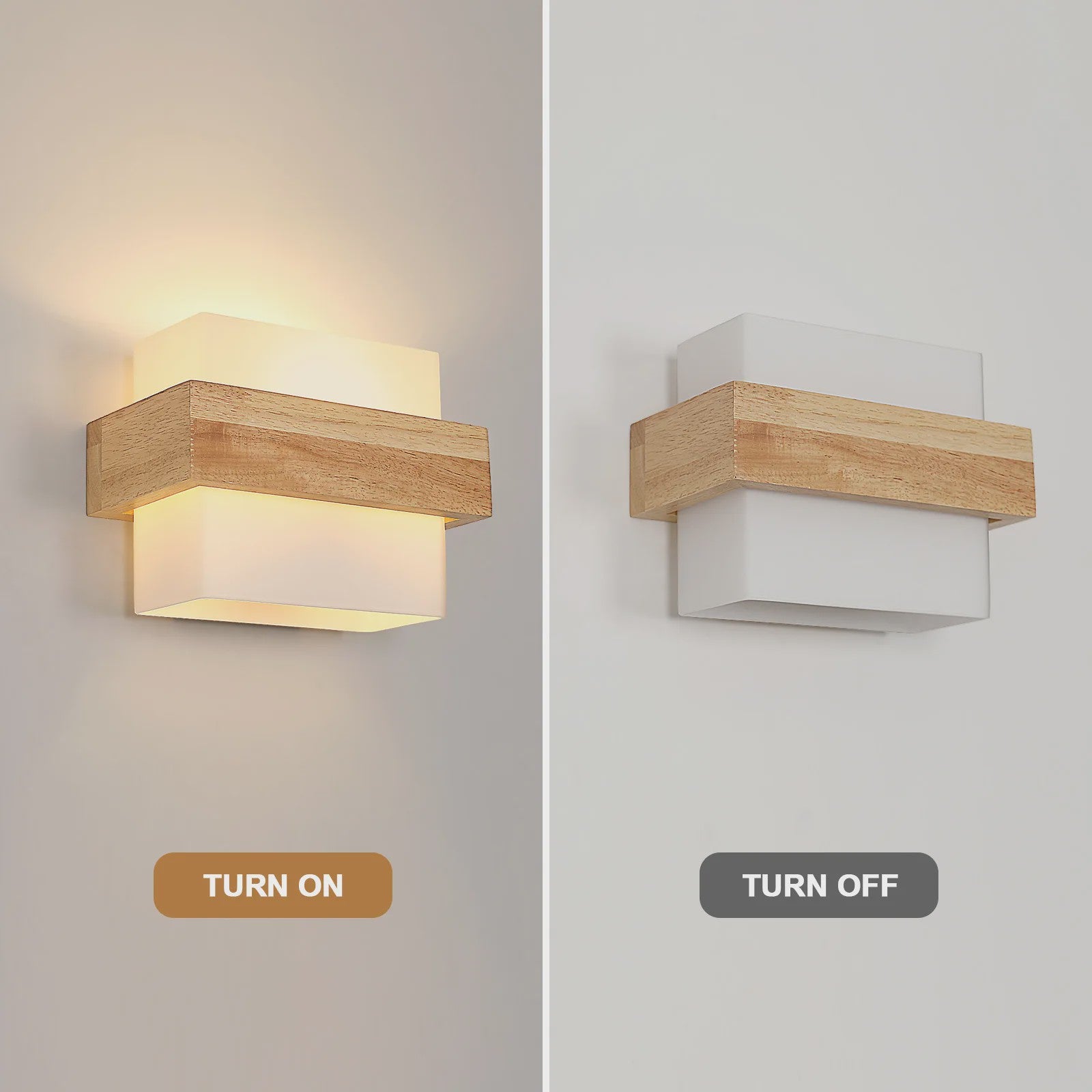 Nordische Houten Wandlamp - E27 Fitting, Natuurlijk Hout Design