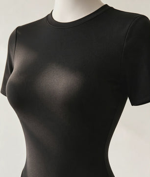 Dames Bodysuit met Open Rug en Korte Mouwen - Comfortabel en Stijlvol