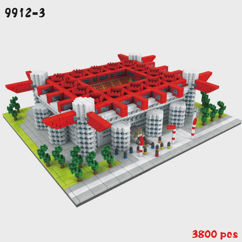 Bouwset Micro Blocks Voetbalstadion - Architectuur Speelgoed voor Volwassenen & Cadeau