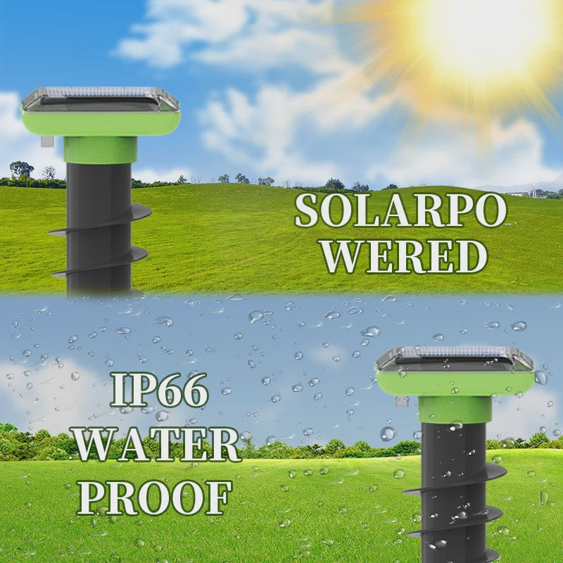 Solar Ongedierteverjager met Ultrasone Pulsen - Waterdicht (IP66) & Solar-Powered