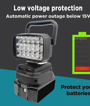 Draagbare 18W LED Werkspot met USB Powerbank voor Makita 18V Batterijen