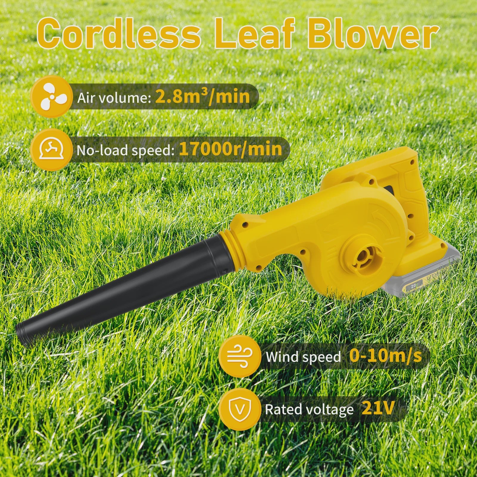 Snoerloze 2-in-1 Bladblazer & Stofzuiger - Krachtig, Draadloos, Compatibel met Dewalt 20V Accu