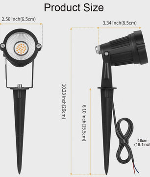 Waterdichte LED Tuinspot 7W Warm Wit met Grondspies - IP65 Buitenverlichting