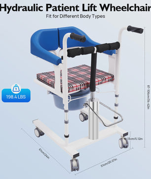 Hydraulische Patiententillift Stoel - Verstelbare Hoogte Transfer Hulp voor Ouderen & Minder Validen