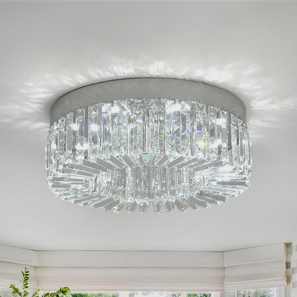 Luxe Kristallen Plafondlamp Goud - Moderne LED Verlichting voor Woonkamer (Ø 40/50cm)