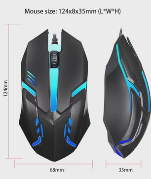 Gaming Muis met 5000 DPI, Kleurrijke LED Verlichting en Ergonomisch Design - Bedraad