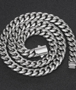 Zilverkleurige Roestvrij Staal Cubaanse Miami Link Ketting (6mm-14mm)
