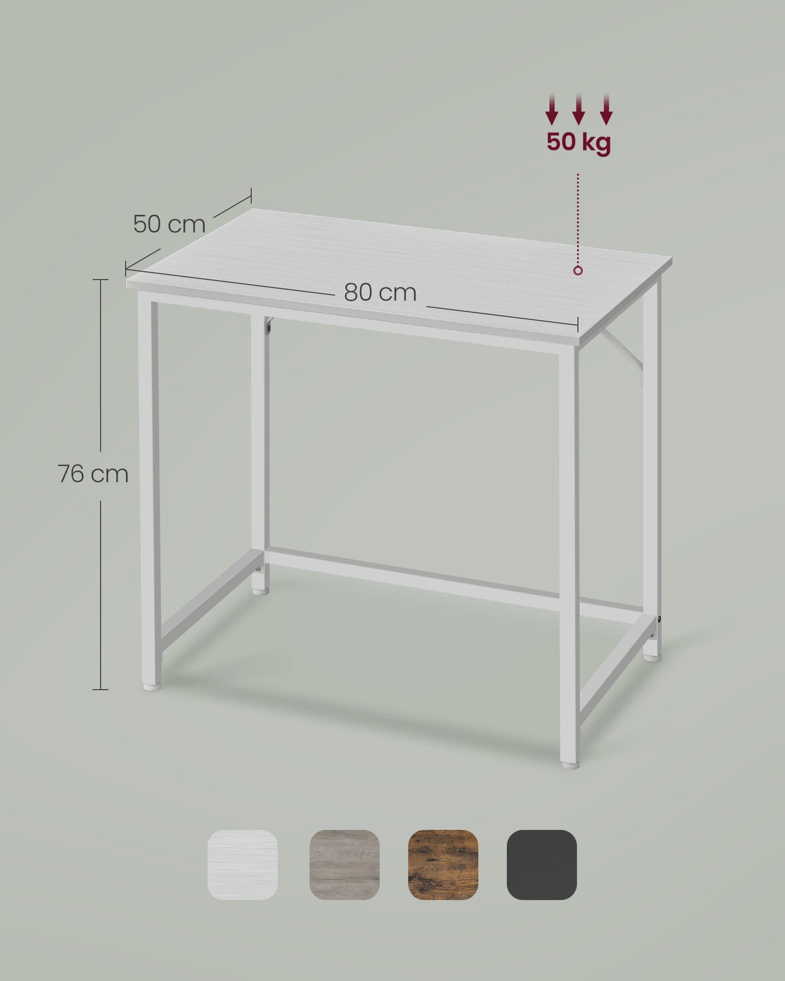 VASAGLE Compact Bureau - Stijlvol Metalen Frame Bureau voor Studie, Kantoor of Slaapkamer