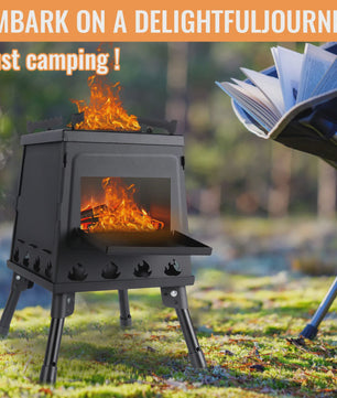 Draagbare Houtkachel Camping - Opvouwbaar & Verstelbaar voor Buiten Koken