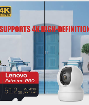 Lenovo Extreme PRO Micro SDXC Kaart 128GB/256GB/512GB U3 V60 A2 - High-Speed TF Flash voor Drone & Action Camera