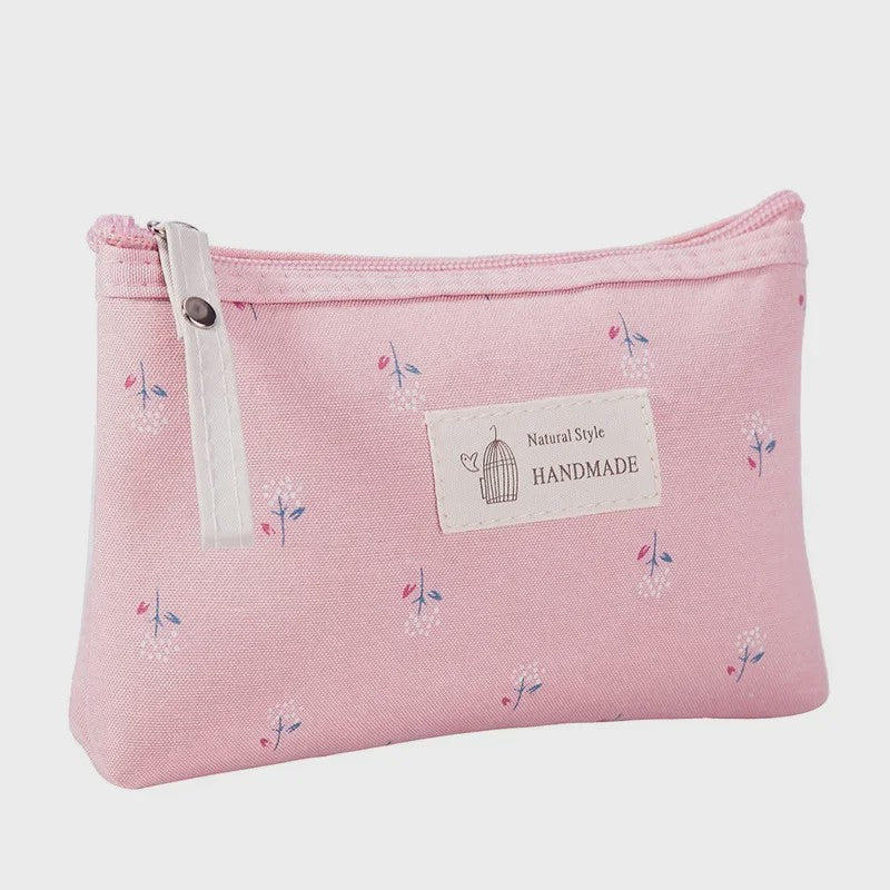Schattige Canvas Make-up Tas met Stippenprint - Make-up & Toiletartikelen Organizer