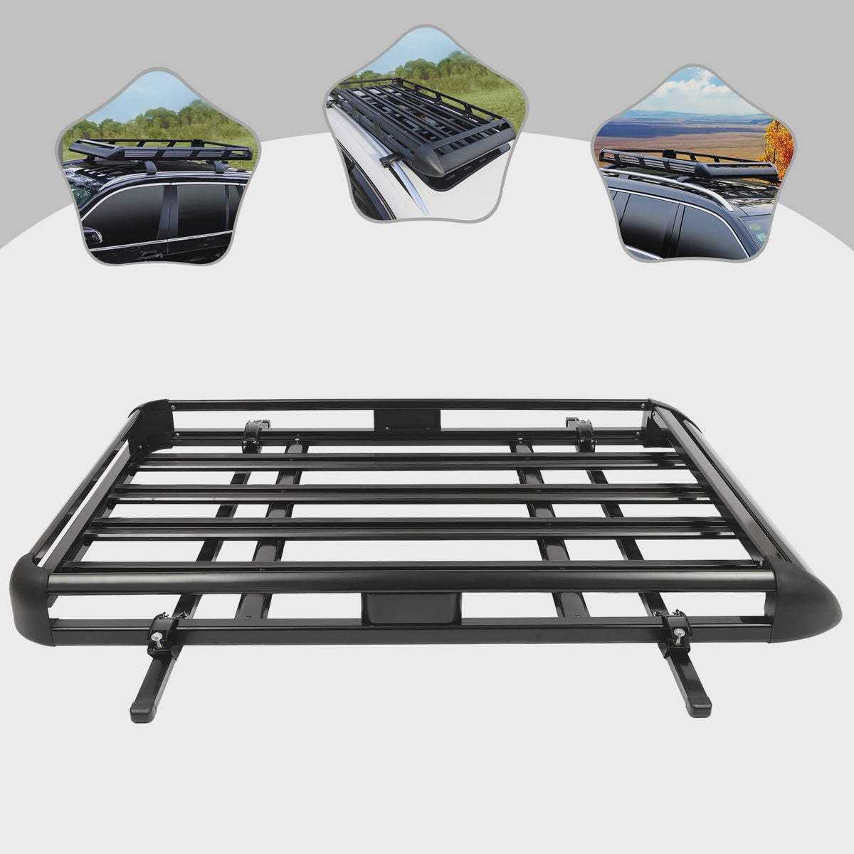 Universele Aluminium Dakdrager Bagagemand Zwart - 140/160x100cm - 150kg Laadvermogen